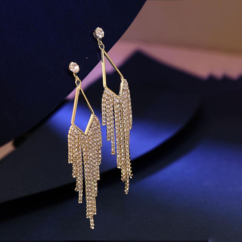 Exaggerated Temperament, Long Tassel Earrings for Women, Elegant Personality, Face Shaping Earrings, Fashionable Geometric Earrings