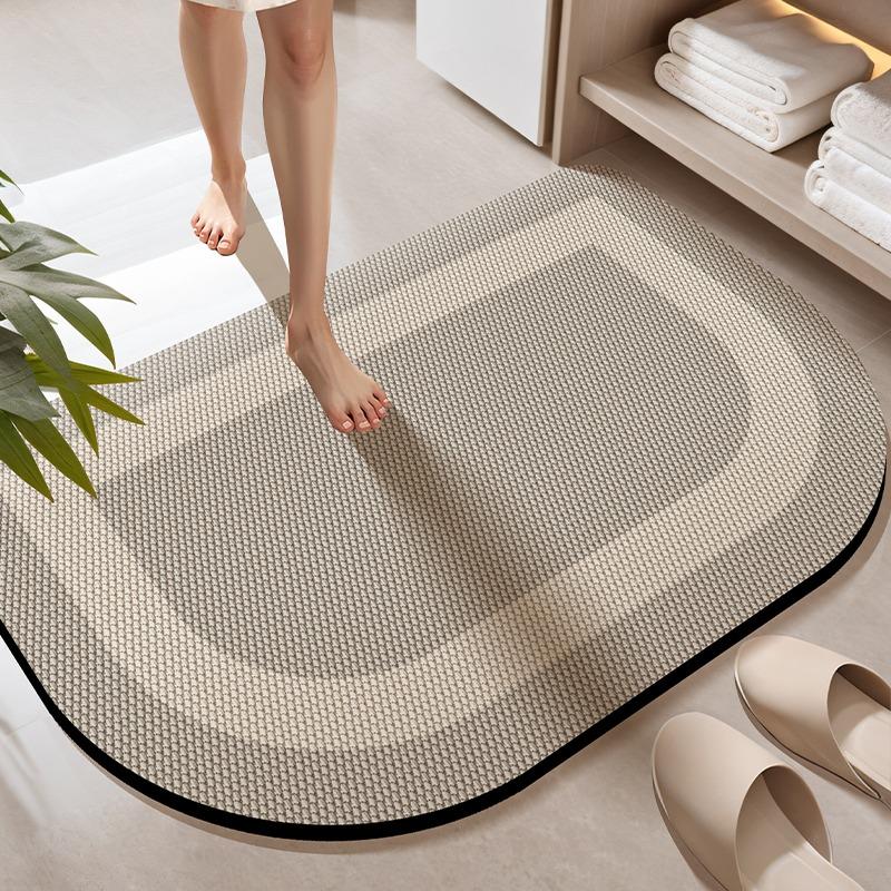 Toilet floor mat non-slip bathroom door mat absorbent foot mat toilet quick-drying diatom mud carpet at the door of the toilet