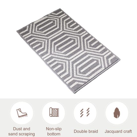 Коврик для пола Низкий профиль Геометрический Впитывающий Влагу Коврик для двери Пылезащитный Противоскользящий Улучшенный
