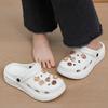 Нескользящие студенческие милые мультяшные туфли с отверстиями женские летние с закрытым носком пляжные крутые шлепанцы для улицы