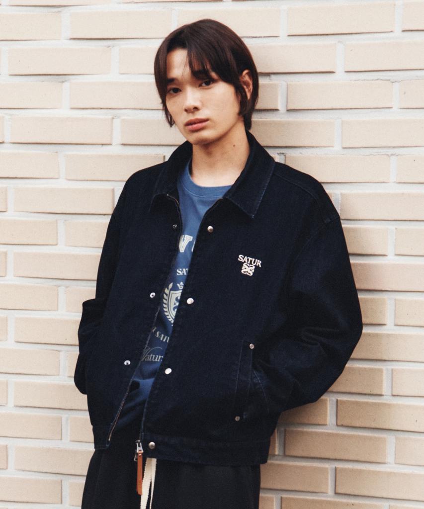 SATUR Theo Velvet Denim Jacket Indigo