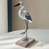 Sea Bird Figurine Decorative Statue Collectible Mediterranean Desktop Ornament Wooden Sculpture for
