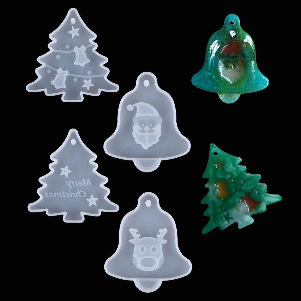 Подвесные бирки Рождественская елка Кристальная смола Форма Эпоксидная смола Формы Рождественское украшение Силиконовая форма