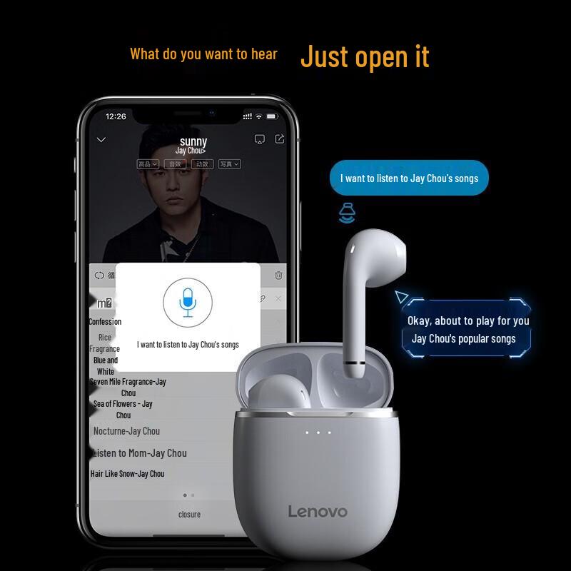 Lenovo H12 Полностью беспроводные AI-смарт-наушники Bluetooth