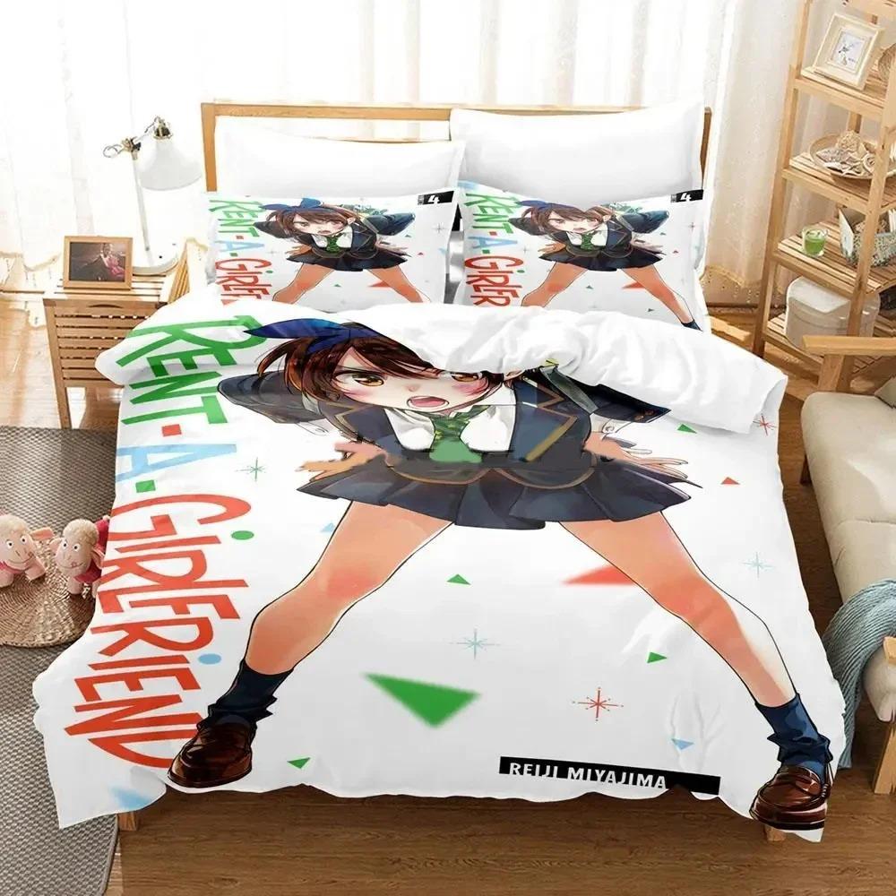 Anime Rent-A-Girlfriend Chizuru Bedding Set Boys Girls Twin Queen Size Duvet Cover Pillowcase Bed Kids Adult Home Textile