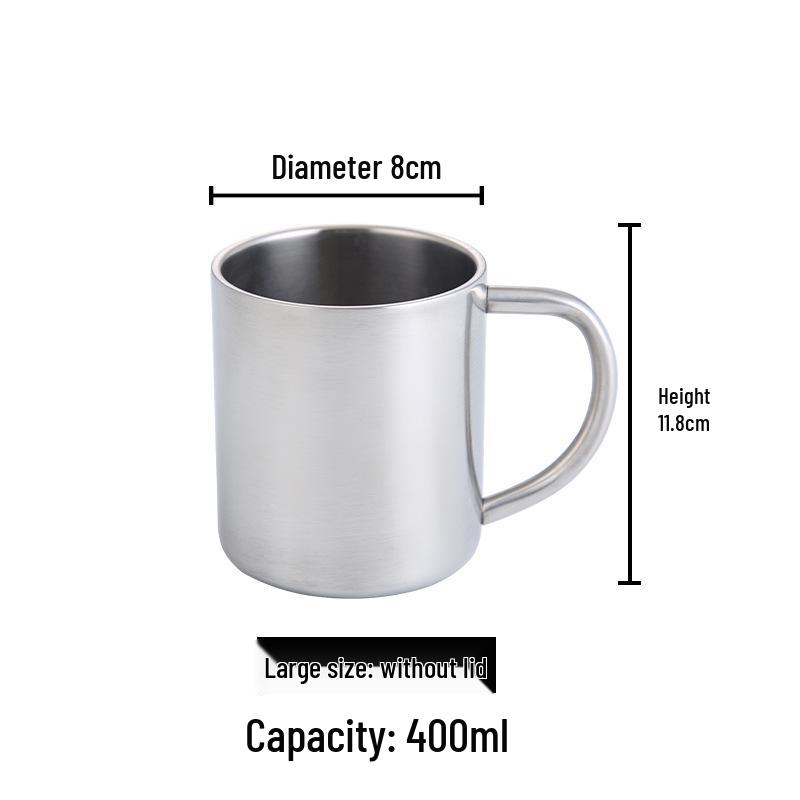 304 Stainless Steel Anti-Scald Double-Layer Water Cup for Kids and Students with Engraving