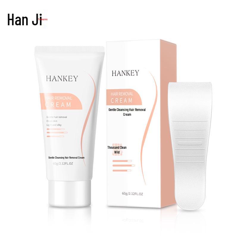 Han Ji Безболезненный крем для удаления волос 60 г: Нежное летнее очищение для рук, бедер и подмышек, с омоложением кожи.