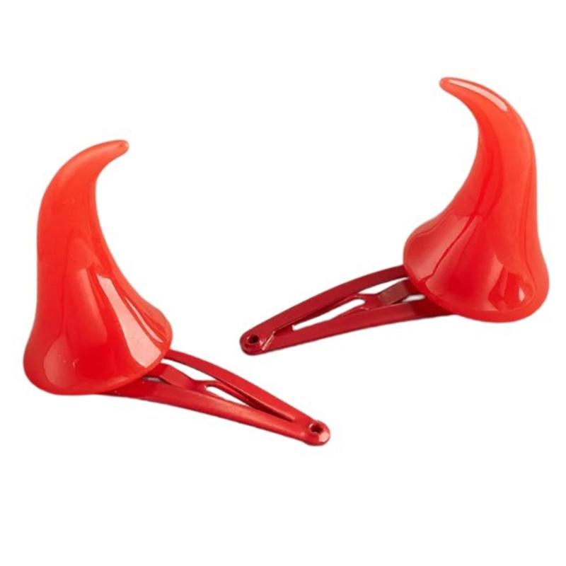 Заколка для волос в виде дьявольских рожек Хэллоуин Косплей Костюм Головной убор Аксессуар Вечеринка Нарядные реквизиты Заколки для волос в виде дьявольских рожек Заколка для волос