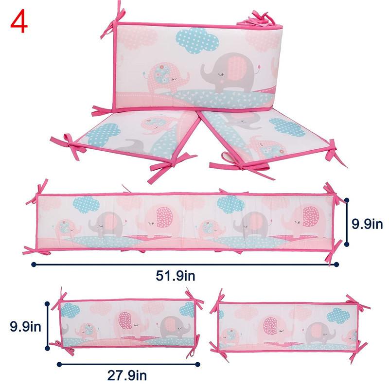 4 шт. дышащие хлопковые бортики для детской кроватки, мягкая подкладка, мягкая защита для кроватки, накладки на бампер для мальчиков и девочек