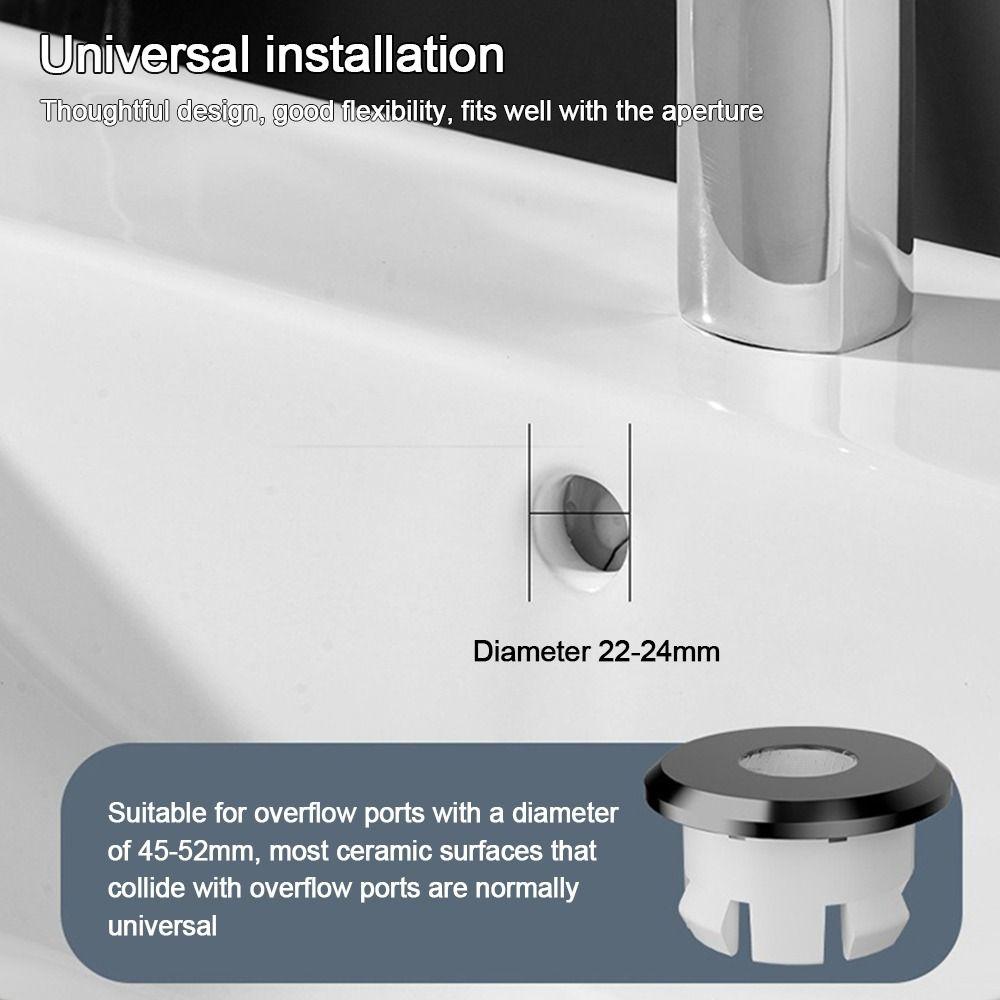 Round Sink Overflow Covers Replacement Sink Hole Cover  Kitchen Bathroom Supplies