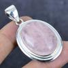 Rose Quartz Gemstone Handmade 925 Sterling Silver Jewelry Pendant 2.05" d4q13