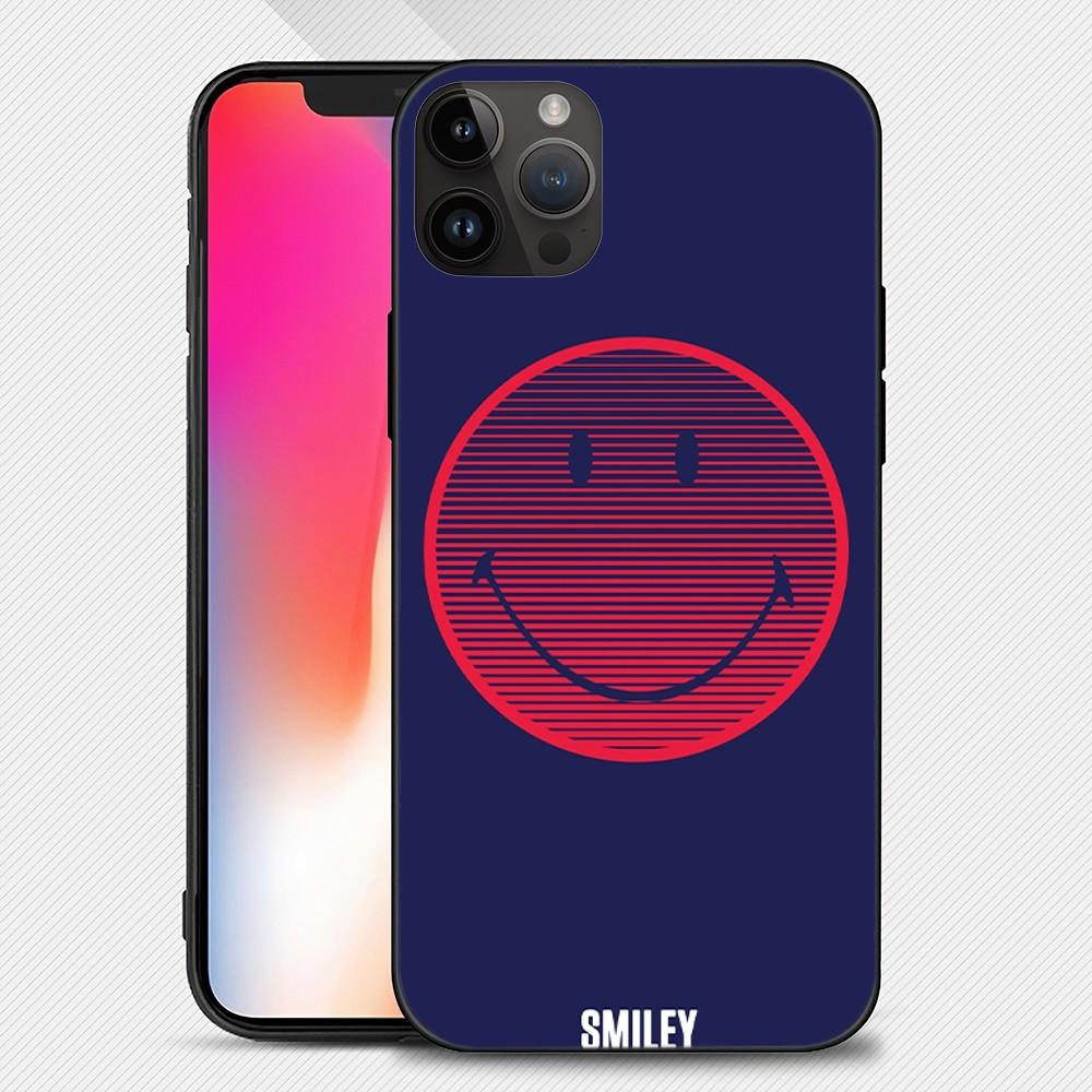 Забавный чехол для телефона S-Smiley Face iPhone15 14 13 12 11 Pro Max Mini X 7 8 Мягкий чехол