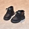Короткие ботинки для мальчиков и девочек, классические детские кожаные ботинки, износостойкие, грязезащитные, новинка 2024 года, детские ботильоны, модные, универсальные