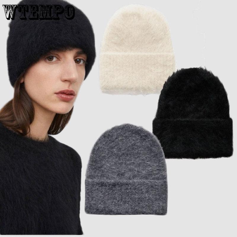 Plush Hat Women's Knitting Hat Wool Hat Winter Hats for Women Men Soft Warm Unisex Cuffed Beanie