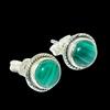 Natural Malachite Gemstone Handmade 925 Solid Sterling Silver Stud Earrings d2Q60