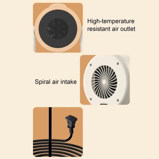 Портативный настольный обогреватель 220 В, энергосберегающий, быстро нагревающийся, мини-обогреватель с вращением на 360 градусов и защитой от перегрева.