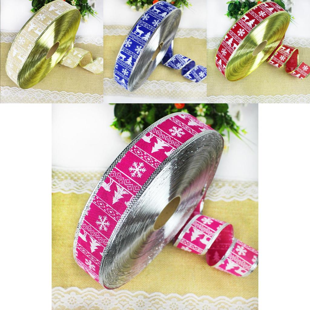 10-метровые рождественские украшения, ленты из искусственной мешковины ярких цветов для праздничного настроения