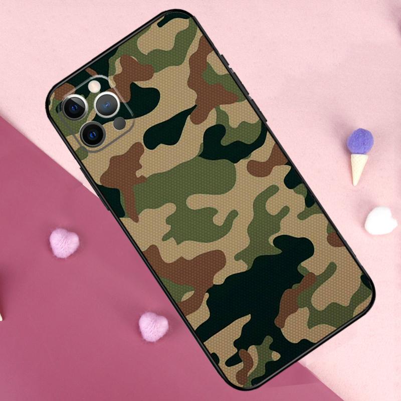 Army Military Camouflage Phone Case For iPhone 17 Pro Max 11 14 15 16 Pro Max Plus 12 13 Mini 17 Air 16e Back Cover