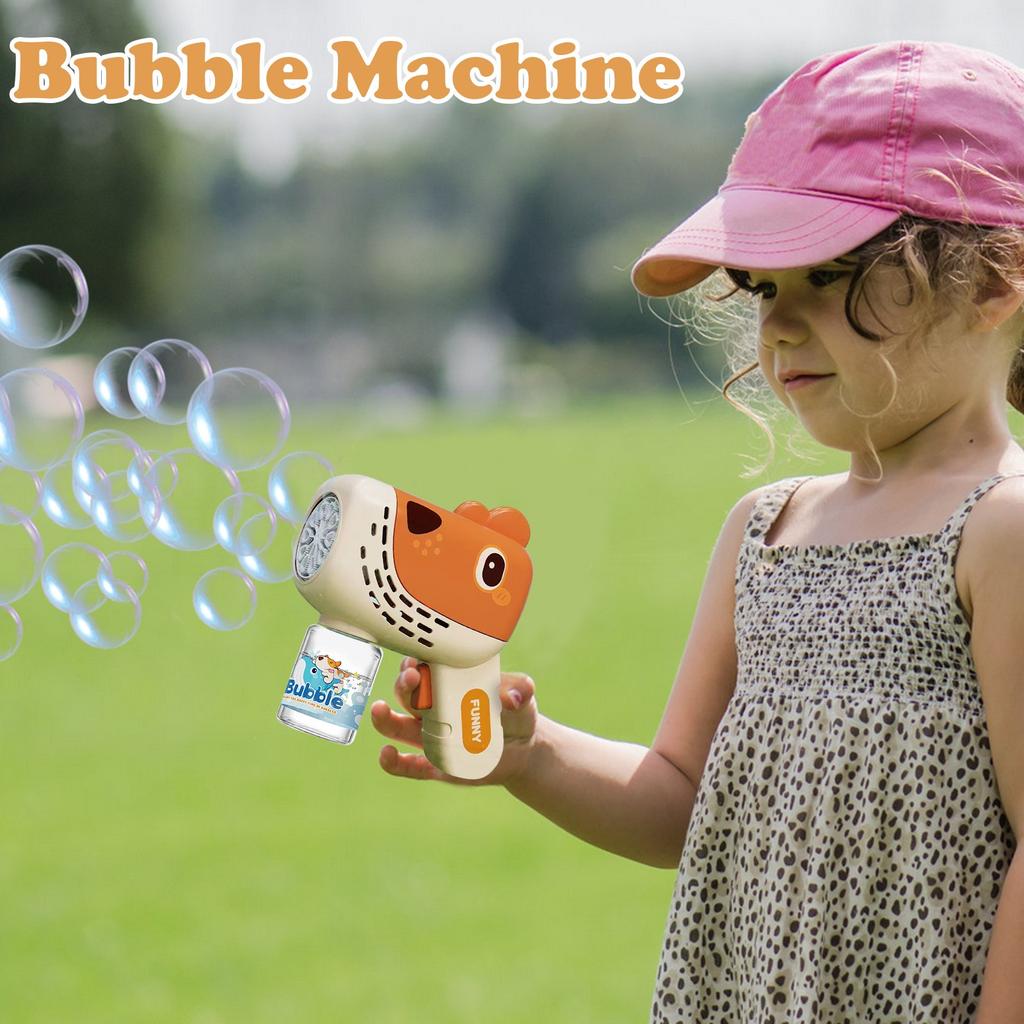 Детская электрическая мыльная машина Light Bubble полностью автоматическая мультяшная игрушка для выдувания пузырей