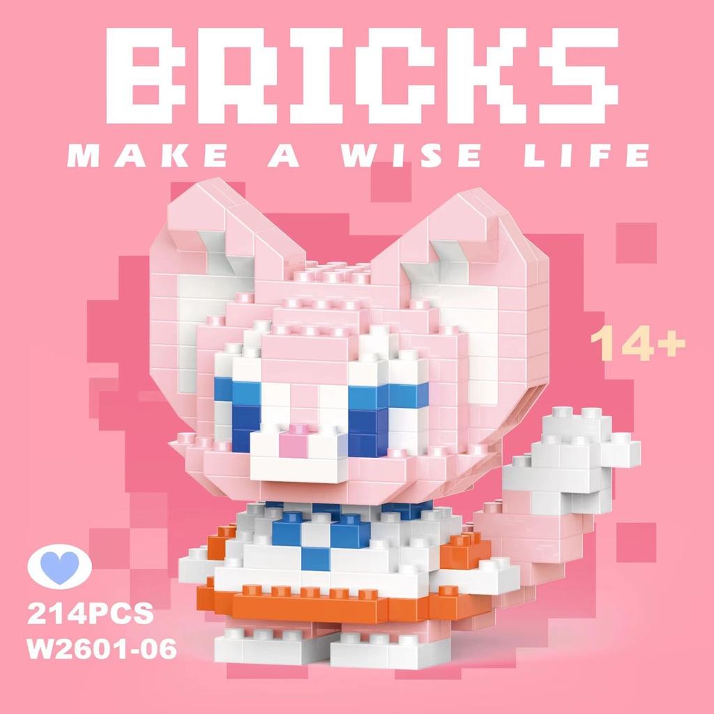 No Box  6Cm High Building Blocks Stitch Kawaii Mini Desktop Ornaments Youth Toys Room Decoration Anime Cartoon Halloween