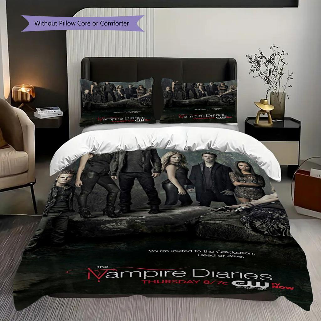 The Vampire Diaries Blood Ties Bedding 1 Duvet Cover 2 Pillowcase Without Core Christmas Birthday Gift Soft And Comfortable Bedding Set