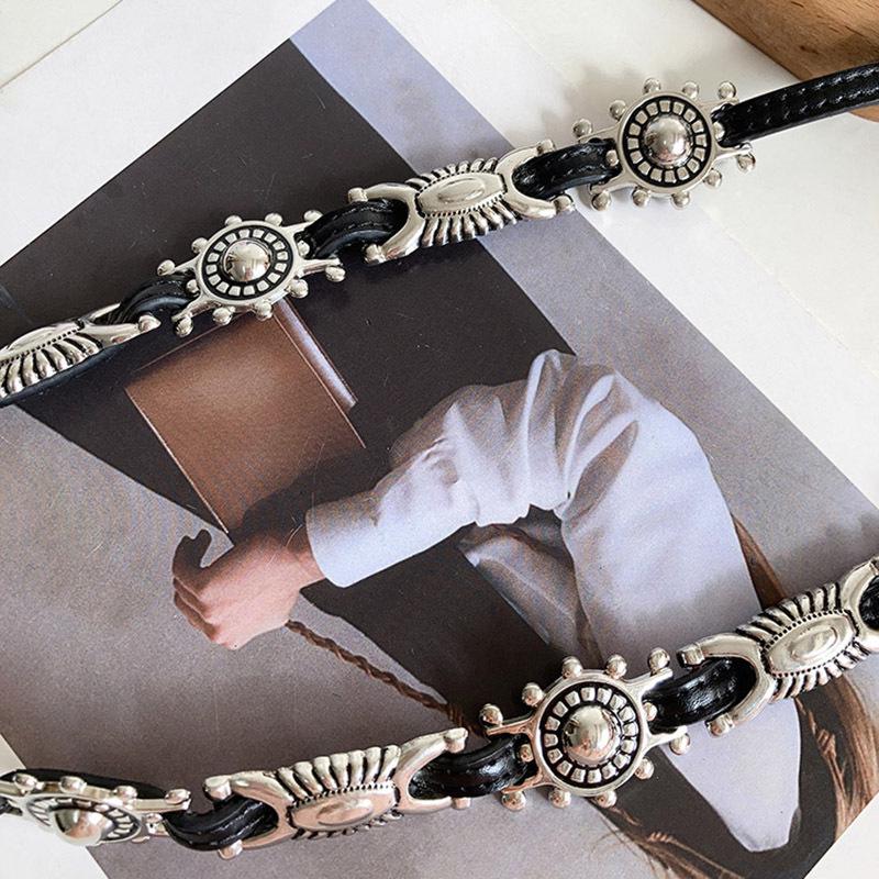 Винтажный резной кожаный пояс - Универсальный дизайн высокого класса для джинсов