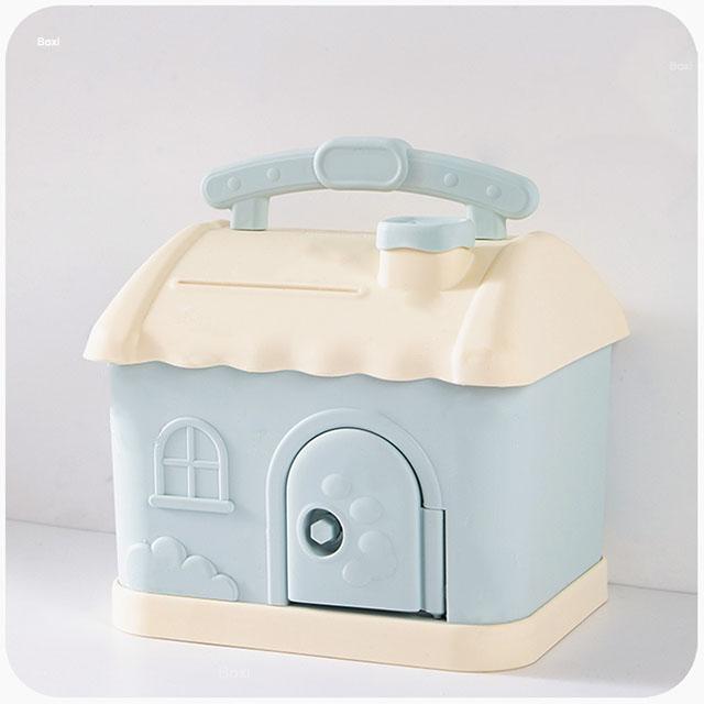 Kawaii Cartoon House Plastic Piggy Bank Cute Save Money Box For Kids Girl Adults Storage Home Decoration Children Birthday Gifts