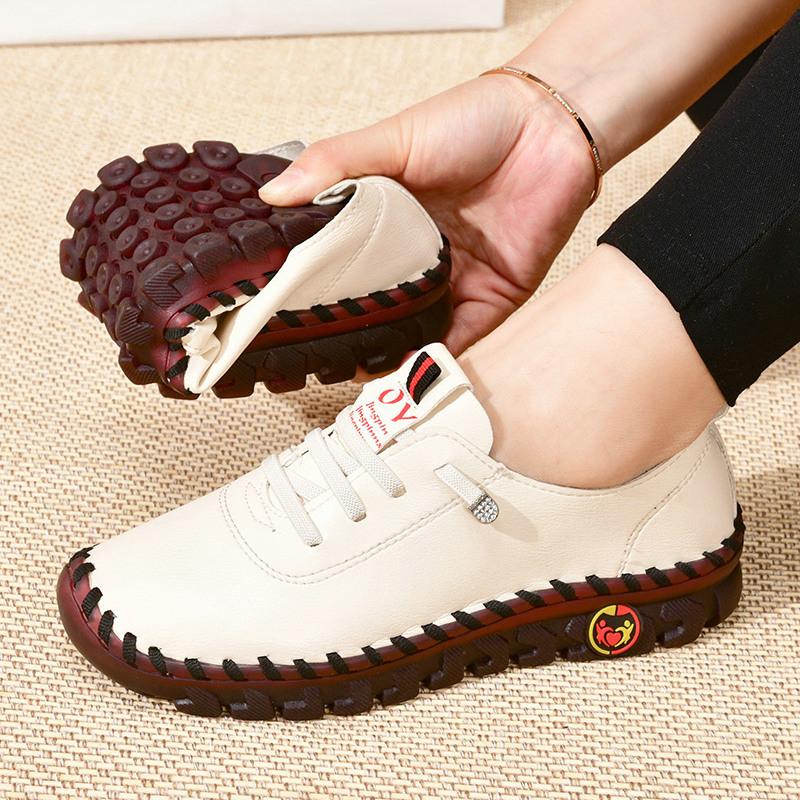 Модные туфли на платформе, женская повседневная обувь, новинка 2024 года, кожаные туфли на плоской подошве, удобные туфли без застежек для мам, большие размеры, оксфорды, Mujer Zapatos