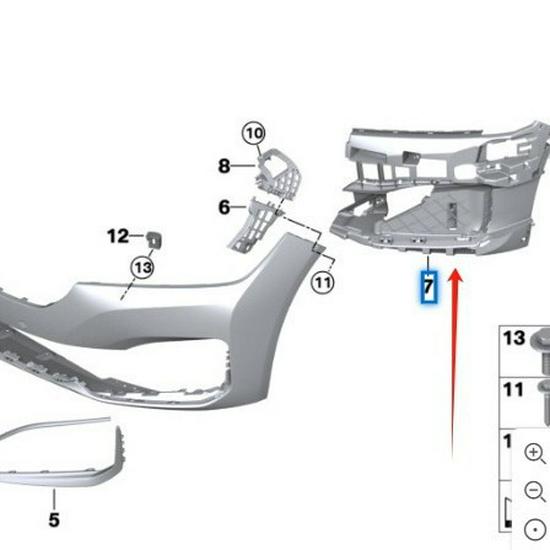 BMW 7 Series G11/G12 LCI Front Bumper Bracket 51117475185/51117475186