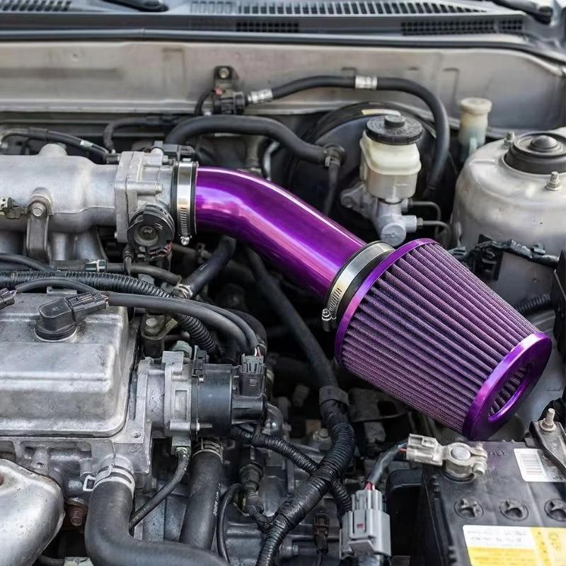 76MM 3 Inch Universal Car Air Filter Vent Filter High Flow Cold Air Intake Filter Engine Protector Replacement Dry Air Filter Auto Accessories Air