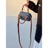Ielgy Female Bag Autumn Winter Retro Denim Leather Handbag