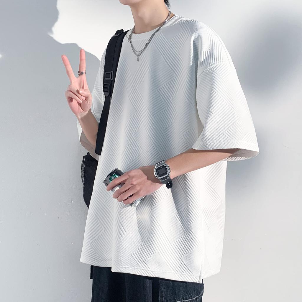 Мужская летняя футболка Culeevp, с коротким рукавом, большого размера, однотонная, рукав 5/8, быстросохнущая, мягкая, белая, размер L