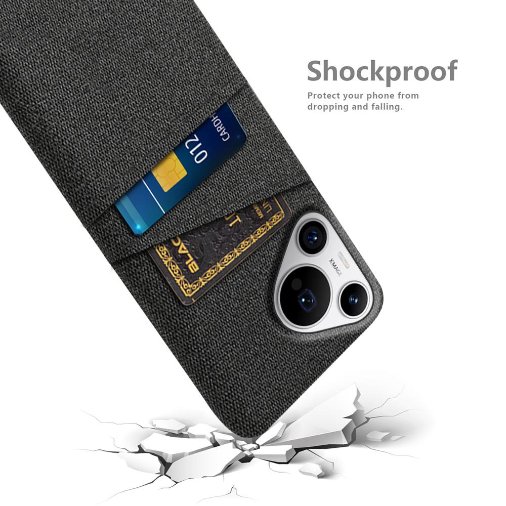 For Huawei Pura 70 Pro/Pura 70 Pro+ Case Card Holder Hard PC with Cloth Phone Protection Cover
