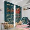2pcs,2D plane printing Popular Curtain Panels Santa Sleigh & Snowflakes Polyester Fabric (without rod) Holiday for Bedroom,