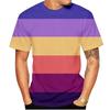 T-shirt 3D Printed Rainbow Gradient Love Pattern Summer Men Women Children Fashion Casual Oversized Crew Neck T-shirt Family Top