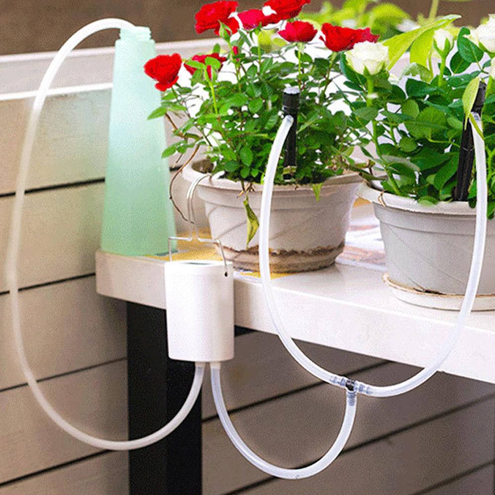 Flowers Plants Home Sprinkler Home Sprinkler Drip Irrigation Device 2/8/16 Heads Pump Timer System Kit Garden Self-Watering Tool