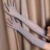 Сексуальные кружевные тонкие прозрачные полые дышащие длинные перчатки, высокоэластичные, однотонные, женские, мужские, белые, черные, обтягивающие, для косплея