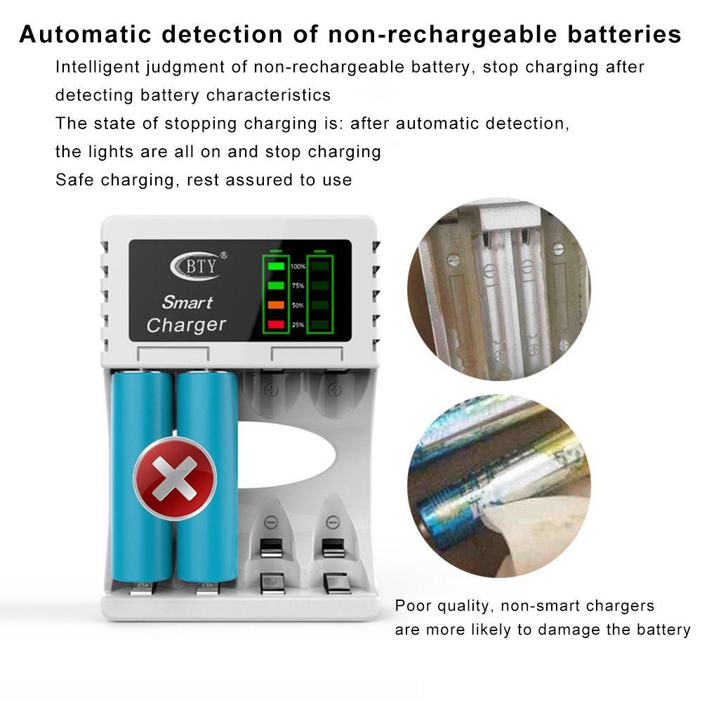 Stable LED Indicator Rechargeable Adapter 4 Slot Intelligent Battery Charger Fast Charging Dock