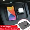 Противоскользящая зарядная подставка для Tesla Model 3 Y 2023 Phone Earphone Wireless Charge Mat Model3 Нескользящая подставка для наушников Аксессуары