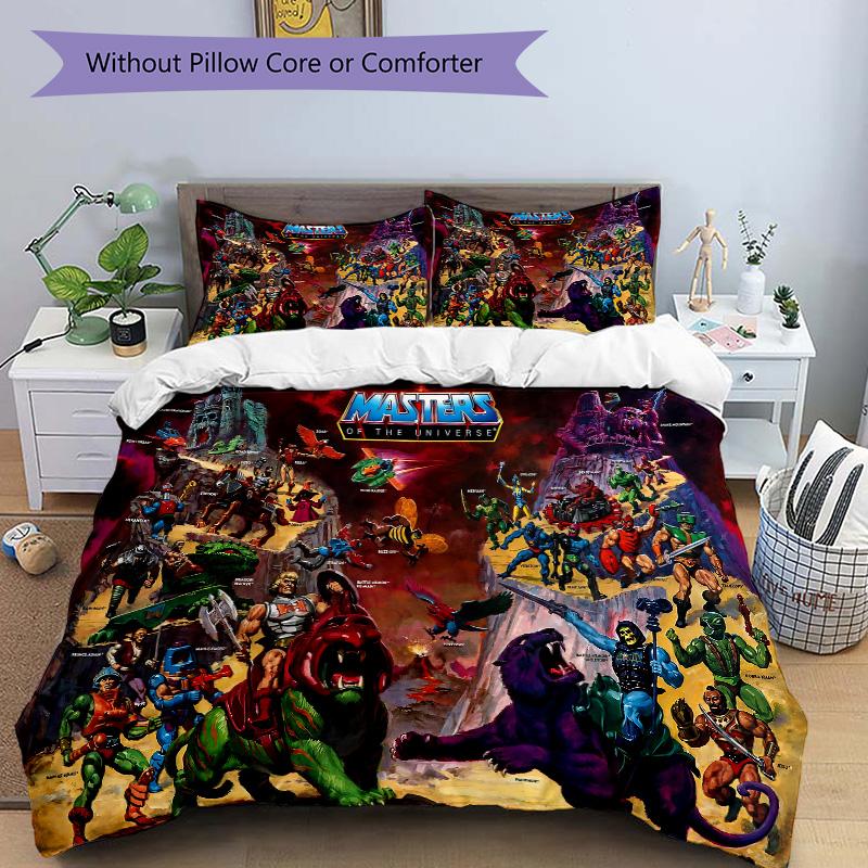 Masters Universe Adventure Print 3Pcs Bedding Setduvet Cover With 2 Bedropillowcase Home Birthday Gift