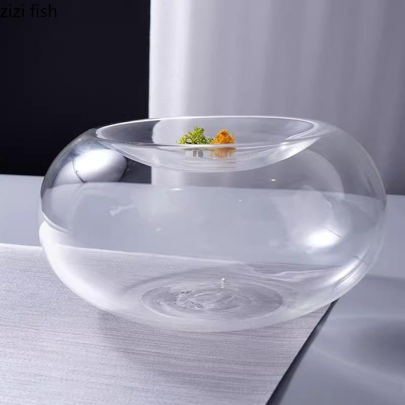 Creative Transparent Double Sided Glass Bowl Restaurant Dessert Bowl Snack Bowl Fruit Bowls Dim Sum Bowls Specialty Tableware