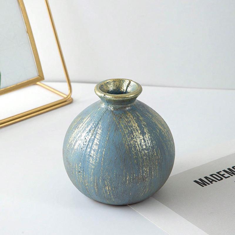 1 шт. Ваза, украшение, простая цветочная композиция, контейнер, украшение для дома, маленькая ваза, фиолетовая, цветная, деревянная, зеленая, 4 цвета