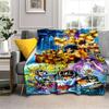 Anime Saint Seiya Glod Pattern Throws Blanket for Baby Hiking Picnic Bed Super Soft Cute kawaii Flannel Blanket birthday gift