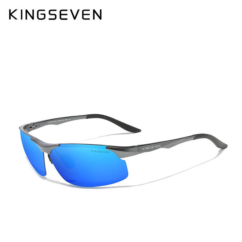 Мужские поляризованные солнцезащитные очки KINGSEVEN, с зеркальными линзами