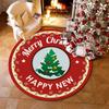Christmas Crystal Velvet Circular Floor Mat Holiday Decoration Living Room Full Carpet Absorbent Non-slip Insulation Mat