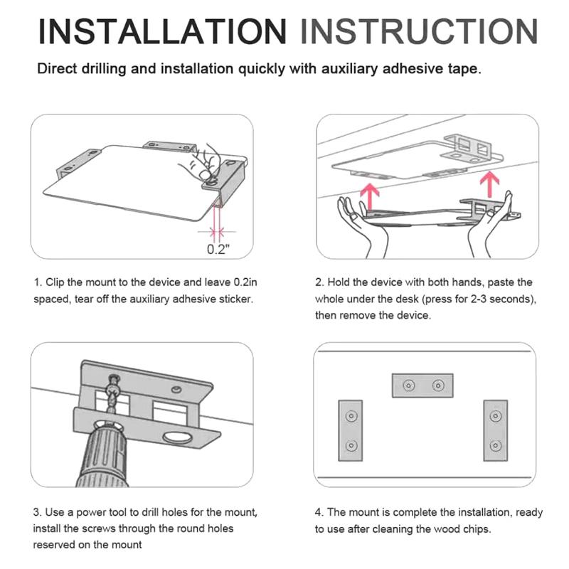 Under Desk Laptop Storage Bracket Metal Protective Tray Holder With Screw Laptop Mount