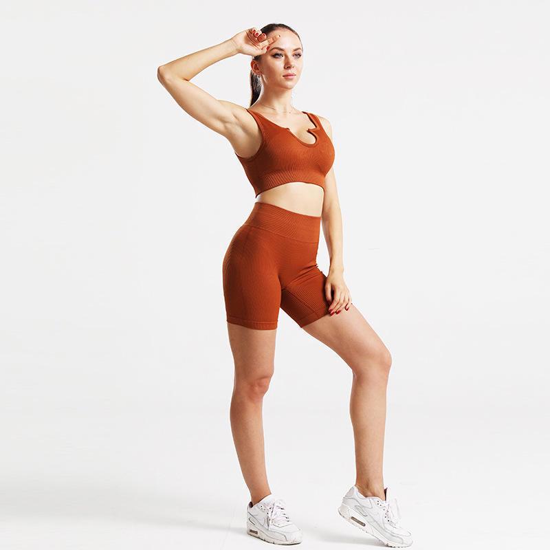 Women's High-Waist Seamless Yoga Shorts - European/American Style, Elastic Tights for Fitness & Hip Lift.