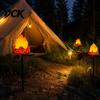 Eco Friendly Solar Powered Lamps Flame Garden Light, Waterproof LED Torch Light with Stake, Rustic Outdoor Decorative Stakes Bonfire for Walkway