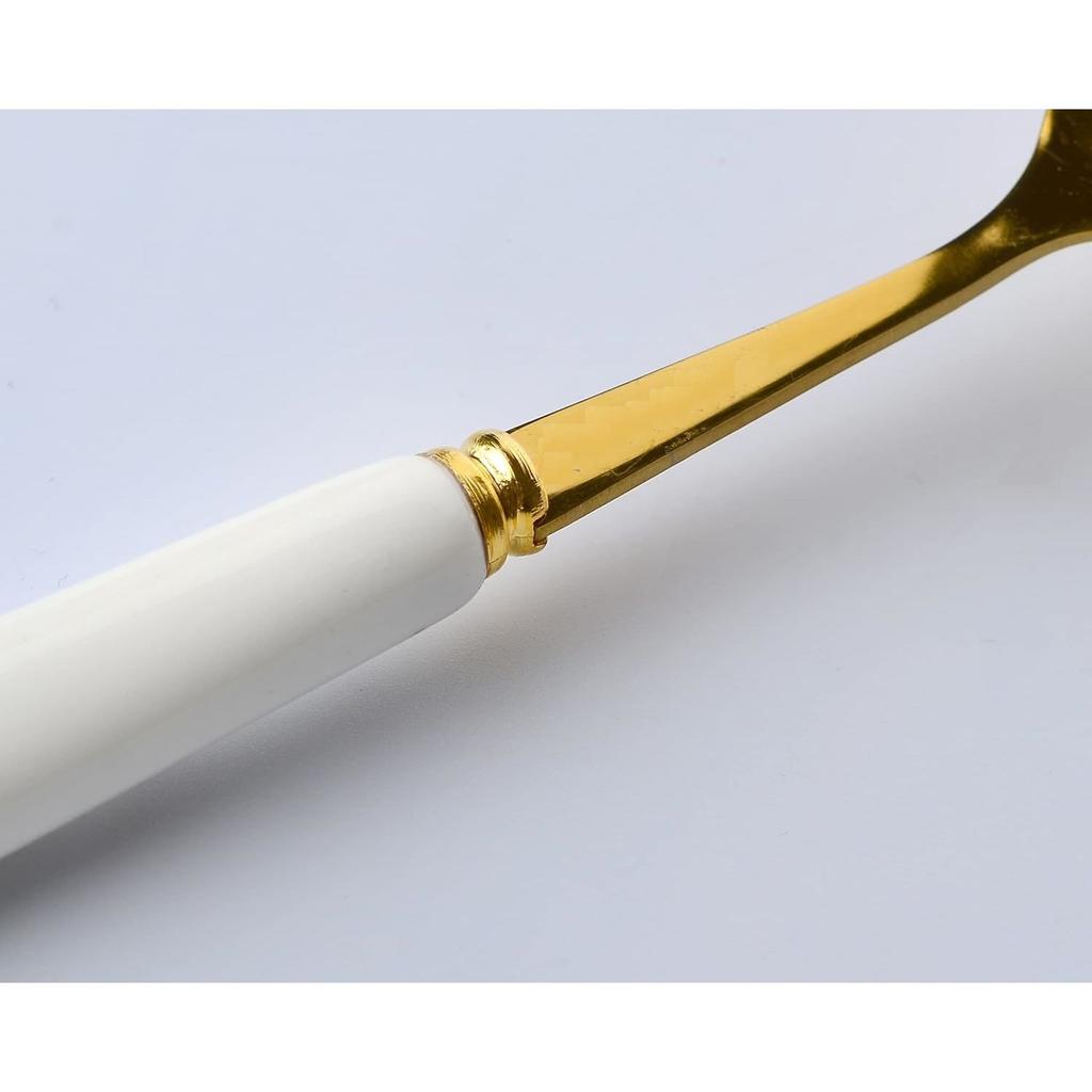 Набор золотых ложек из нержавеющей стали для дома, кухни и ресторана, столовые приборы, обеденный стол, бульонная ложка с керамической ручкой, посуда