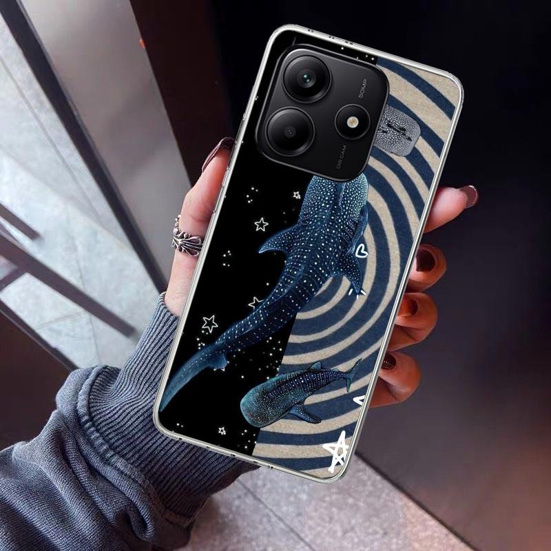 Ocean Whale Shark Phone Case For Xiaomi Redmi Note 10 11 12 13 14 15 Pro Plus 11S 12S 14S 11T 11E 10S Soft TPU Back Cover Redmi